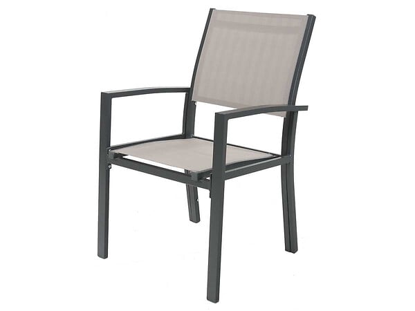 HABITAT ET JARDIN - Fauteuil jardin Alu/Textilène "Tropic" - Phoenix - Taupe - Lot de 2 - large