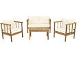 HABITAT ET JARDIN - Salon de jardin en bois avec coussins inclus "Milano" - 4 places - Beige - vignette