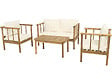 HABITAT ET JARDIN - Salon de jardin en bois avec coussins inclus "Milano" - 4 places - Beige - vignette