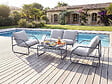 HABITAT ET JARDIN - Salon de jardin en métal avec coussins "Sora" - 4 places - Gris - vignette