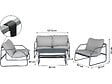 HABITAT ET JARDIN - Salon de jardin en métal avec coussins "Sora" - 4 places - Gris - vignette