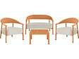 HABITAT ET JARDIN - Salon de jardin en métal et plastique "Céora" - 4 places - Orange - vignette