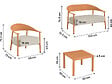HABITAT ET JARDIN - Salon de jardin en métal et plastique "Céora" - 4 places - Orange - vignette