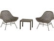 HABITAT ET JARDIN - Lot de 2 fauteuils de jardin avec table basse "Soléna" - Taupe - vignette