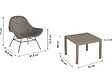 HABITAT ET JARDIN - Lot de 2 fauteuils de jardin avec table basse "Soléna" - Taupe - vignette