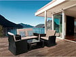 HABITAT ET JARDIN - Ensemble de meubles de terrasse "Ilana" - 4 pièces - Osier - Noir - vignette