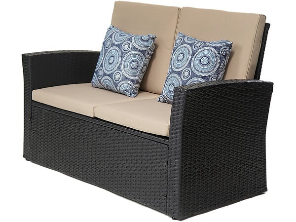 HABITAT ET JARDIN - Ensemble de meubles de terrasse "Ilana" - 4 pièces - Osier - Noir - large