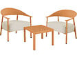 HABITAT ET JARDIN - Salon de jardin en métal et plastique "Céora" - 2 places - Orange - vignette