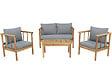 HABITAT ET JARDIN - Salon de jardin en bois avec coussins inclus "Milano" - 4 places - Gris - vignette