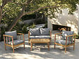 HABITAT ET JARDIN - Salon de jardin en bois avec coussins inclus "Milano" - 4 places - Gris - vignette