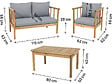 HABITAT ET JARDIN - Salon de jardin en bois avec coussins inclus "Milano" - 4 places - Gris - vignette