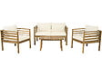 HABITAT ET JARDIN - Salon de jardin en bois avec coussins inclus "Beckham" - 4 places - Beige - vignette