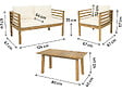 HABITAT ET JARDIN - Salon de jardin en bois avec coussins inclus "Beckham" - 4 places - Beige - vignette