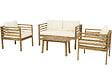 HABITAT ET JARDIN - Salon de jardin en bois avec coussins inclus "Beckham" - 4 places - Beige - vignette
