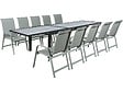 HABITAT ET JARDIN - Table extensible et chaises de jardin en aluminium "Lagos" - 200/320 x 105 x 76 cm - Taupe - 10 places - vignette