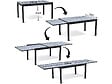 HABITAT ET JARDIN - Table extensible et chaises de jardin en aluminium "Lagos" - 200/320 x 105 x 76 cm - Taupe - 10 places - vignette