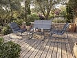 HABITAT ET JARDIN - Salon de jardin avec coussins en métal "Bastia" - 4 places - Gris - vignette