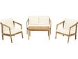 HABITAT ET JARDIN - Salon de jardin en bois d'acacia avec coussins "Presley" - 4 places - Beige - vignette