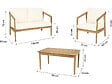 HABITAT ET JARDIN - Salon de jardin en bois d'acacia avec coussins "Presley" - 4 places - Beige - vignette