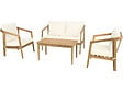 HABITAT ET JARDIN - Salon de jardin en bois d'acacia avec coussins "Presley" - 4 places - Beige - vignette