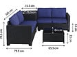 HABITAT ET JARDIN - Salon de jardin en résine tressée avec coffre de rangement "Riley" - 4 places - Bleu foncé - vignette