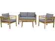 HABITAT ET JARDIN - Salon de jardin en bois avec coussins "Beckham" - 4 places - Gris - vignette