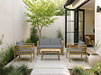 HABITAT ET JARDIN - Salon de jardin en bois avec coussins "Beckham" - 4 places - Gris - vignette