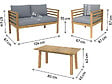 HABITAT ET JARDIN - Salon de jardin en bois avec coussins "Beckham" - 4 places - Gris - vignette