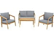 HABITAT ET JARDIN - Salon de jardin en bois avec coussins "Presley" - 4 places - Gris - vignette