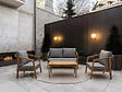 HABITAT ET JARDIN - Salon de jardin en bois avec coussins "Presley" - 4 places - Gris - vignette