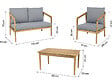 HABITAT ET JARDIN - Salon de jardin en bois avec coussins "Presley" - 4 places - Gris - vignette