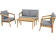 HABITAT ET JARDIN - Salon de jardin en bois avec coussins "Presley" - 4 places - Gris - vignette
