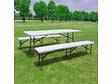 HABITAT ET JARDIN - Ensemble Table de jardin pliante + 2 Bancs pliants " Foldy" - Blanc - vignette