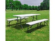 HABITAT ET JARDIN - Ensemble Table de jardin pliante + 2 Bancs pliants " Foldy" - Blanc - vignette