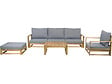 HABITAT ET JARDIN - Salon de jardin en bois d'acacia avec coussins "Bellingham" - 5 places - Gris - vignette