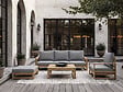 HABITAT ET JARDIN - Salon de jardin en bois d'acacia avec coussins "Bellingham" - 5 places - Gris - vignette
