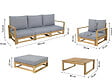 HABITAT ET JARDIN - Salon de jardin en bois d'acacia avec coussins "Bellingham" - 5 places - Gris - vignette