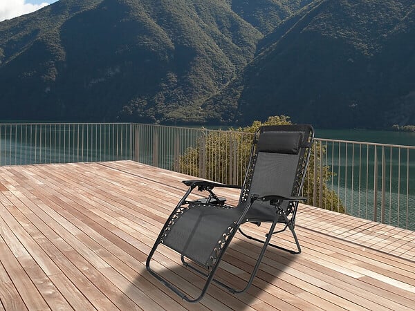 HABITAT ET JARDIN - Fauteuil de jardin relax zéro gravité "Sintra" - Noir - large
