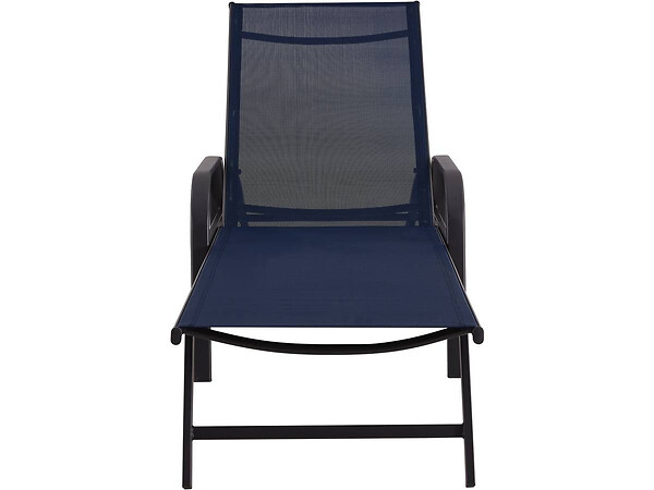 HABITAT ET JARDIN - Lot de 2 Bains de soleil en métal avec accoudoirs "Farniente" - Noir - large