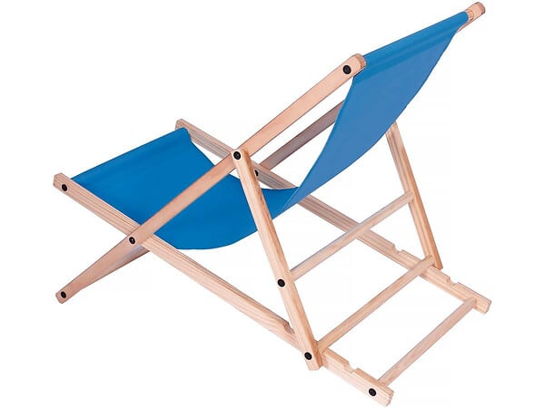 HABITAT ET JARDIN - Lot de 2 transats en bois "Chilienne" - 107 x 56.5 x 81 cm - Ecru - large