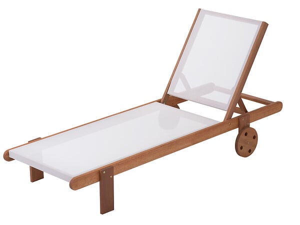 HABITAT ET JARDIN - Lot de 2 bains de soleil en bois exotique "Saïgon" - Maple - Ecru - large