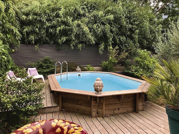 HABITAT ET JARDIN - Piscine bois " Miami 120  " - 4.86 x 3.36 x 1.20 m - large