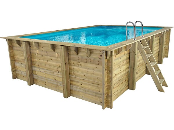 HABITAT ET JARDIN - Piscine bois rectangle " Panama "- 6.20 x 4.10 x 1.45 m - large