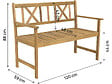 HABITAT ET JARDIN - Banc de jardin en bois 120 cm "Surabaya" - 2 places - Marron - vignette