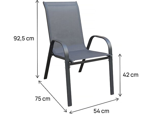 HABITAT ET JARDIN - Fauteuil jardin textilène "Cordoba" - Phoenix - Lot de 2 - Anthracite - large