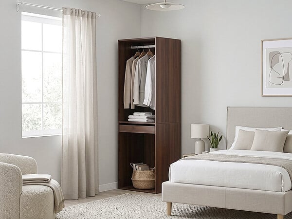 HABITAT ET JARDIN - Armoire avec penderie "Opéra" - 60 x 45 x 180 cm - Marron - large