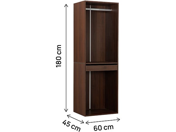HABITAT ET JARDIN - Armoire avec penderie "Opéra" - 60 x 45 x 180 cm - Marron - large