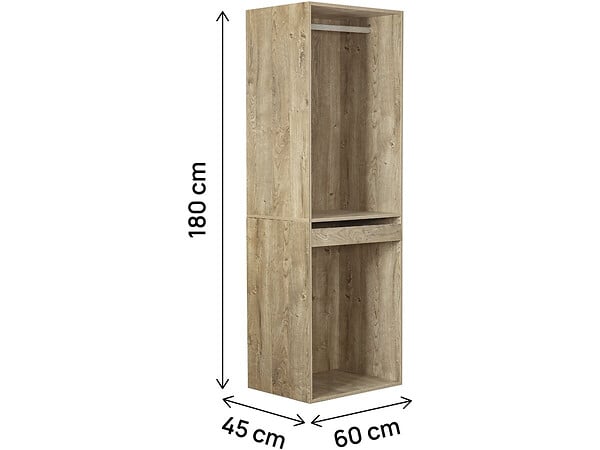 HABITAT ET JARDIN - Armoire avec penderie et porte-pantalons "Opéra" - 60 x 45 x 180 cm - Beige - large