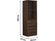HABITAT ET JARDIN - Armoire avec 5 tiroirs et 2 étagères "Opéra" - 60 x 45 x 180 cm - Marron - vignette