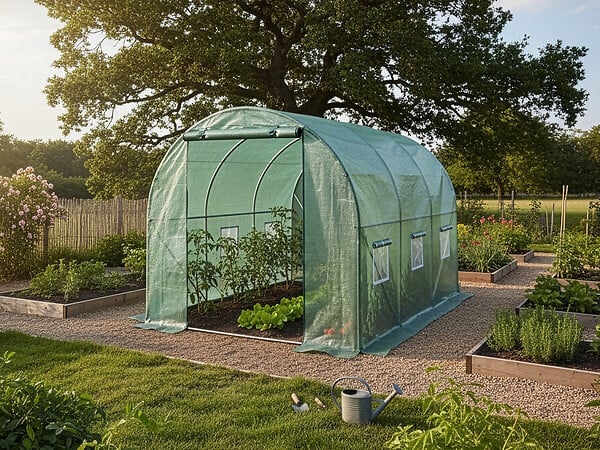 HABITAT ET JARDIN - Bâche pour serre tunnel de jardin "Lys" - 6 m² - 130g - Vert - large